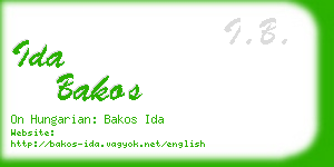 ida bakos business card